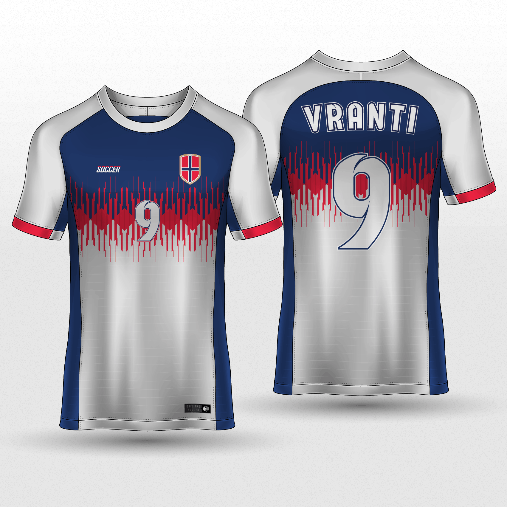 desain jersey biru merah